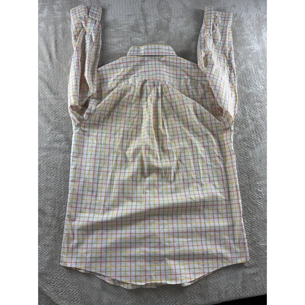 Orvis Mens M White Tattersall Check Cotton Pocket Long Sleeve Preppy - Picture 3 of 8